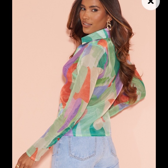 PrettyLittleThing Organza Blouse size 4 - Picture 3 of 10